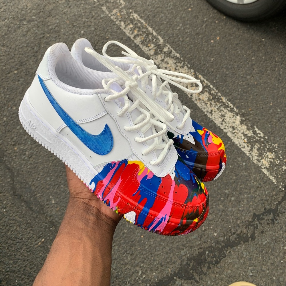 Customized Splatter Front Air Force 1s Low